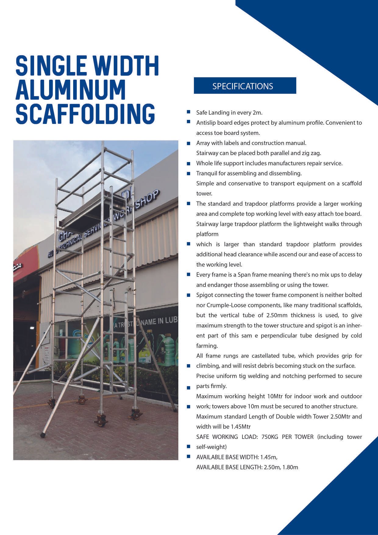 Single Width Scaffolding